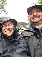Chris and Sally cruising in the rain.